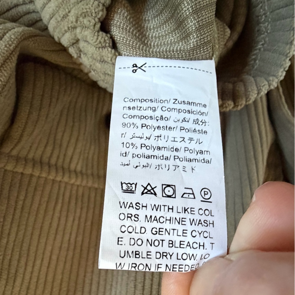 NWOT New XL 12 SHEIN flap pocket Corduroy Button-Up Jacket blazer olive green - Picture 10 of 17